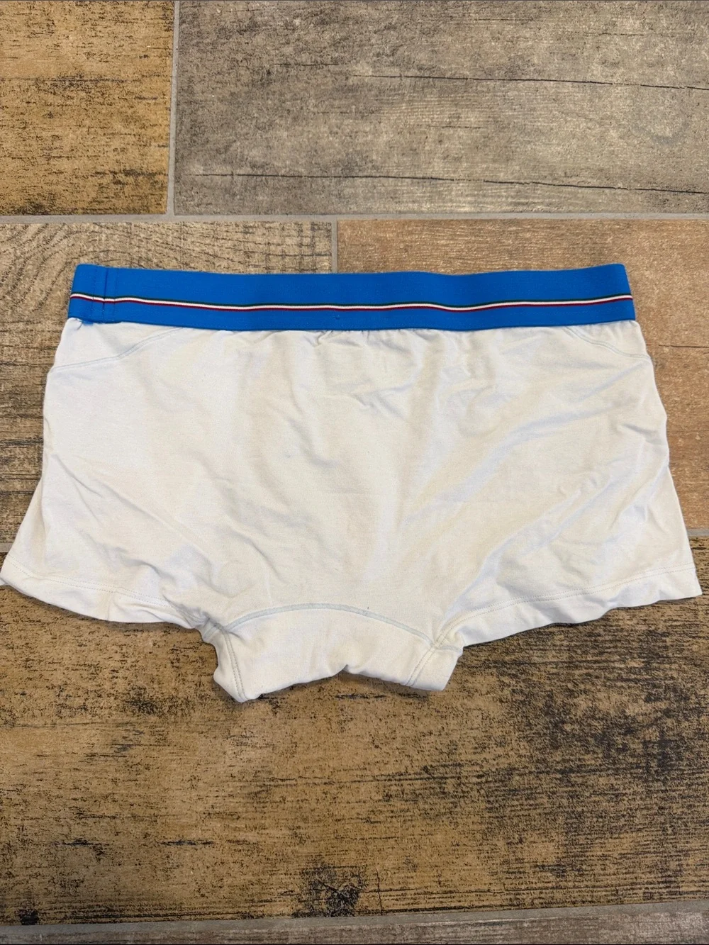 Dolce & Gabbana White Cotton Boxer Briefs with Blue Waistband Mens Small S